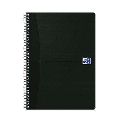 OXFORD CARD COVER WIREBOUND NOTEBOOK A4 BLACK (5 PACK) 10010