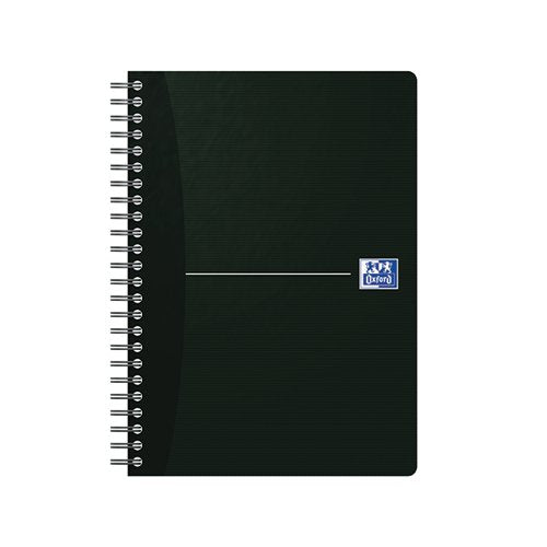 OXFORD CARD COVER WIREBOUND NOTEBOOK A5 BLACK (5 PACK) 10010