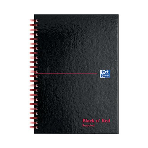 BLACK N' RED WIREBOUND RECYCLED RULED HARDBACK NOTEBOOK A5 (