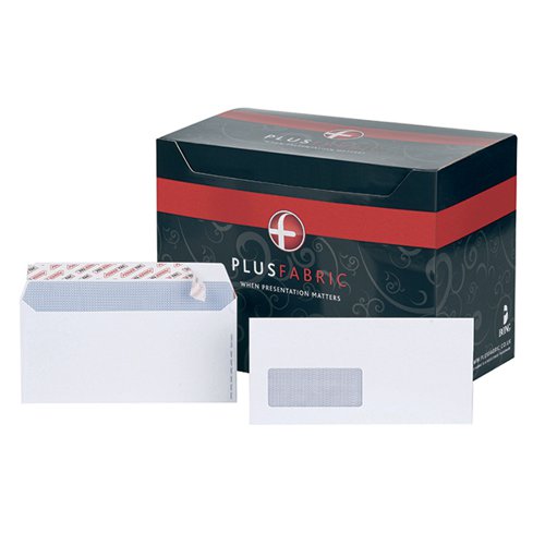 PLUS FABRIC DL ENVELOPES WINDOW WALLET PEEL AND SEAL 120GSM
