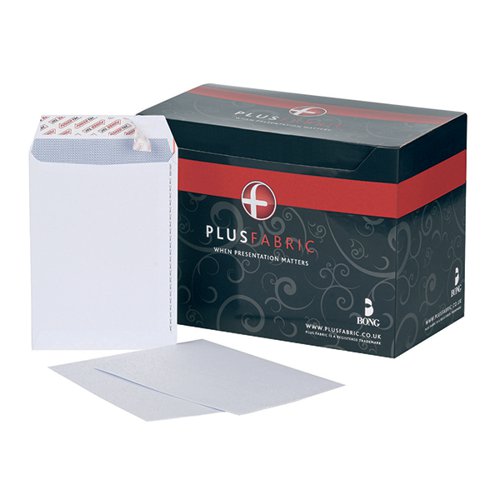 PLUS FABRIC C5 ENVELOPES PEEL AND SEAL 120GSM WHITE (PACK OF