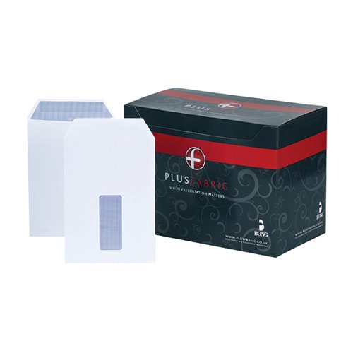 PLUS FABRIC C5 ENVELOPES WINDOW SELF SEAL 120GSM WHITE (PACK