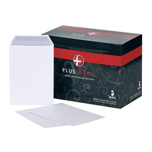 PLUS FABRIC C5 ENVELOPES SELF SEAL 120GSM WHITE (PACK OF 500
