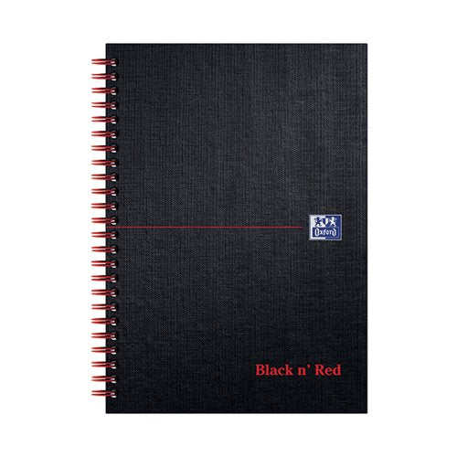 BLACK N' RED WIREBOUND RULED HARDBACK NOTEBOOK 140 PAGES A5