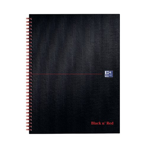 BLACK N' RED WIREBOUND SMART RULED HARDBACK NOTEBOOK 140 PAG