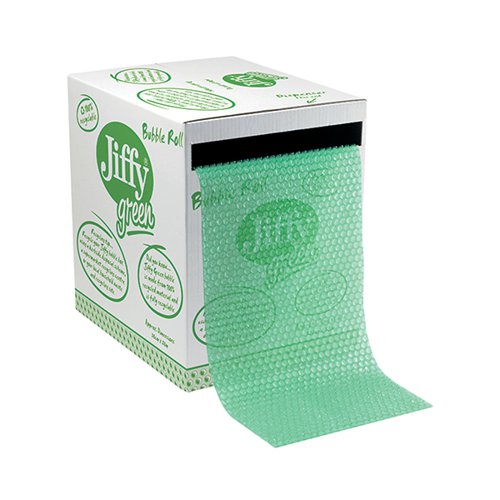 JIFFY RECYCLED BUBBLE BOX ROLL 300MMX50M GREEN 43010