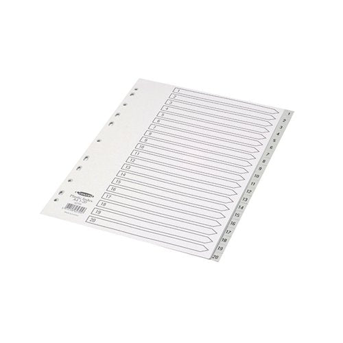 CONCORD 20-PART 1-20 INDEX POLYPROPYLENE A4 GREY 62705