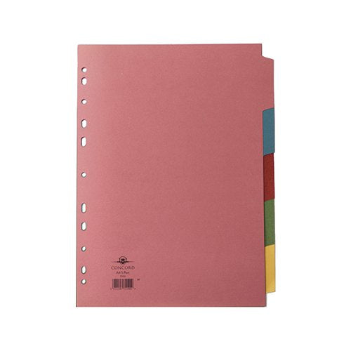 CONCORD DIVIDER 5-PART A4 160GSM MULTICOLOURED (PACK OF 5) 7
