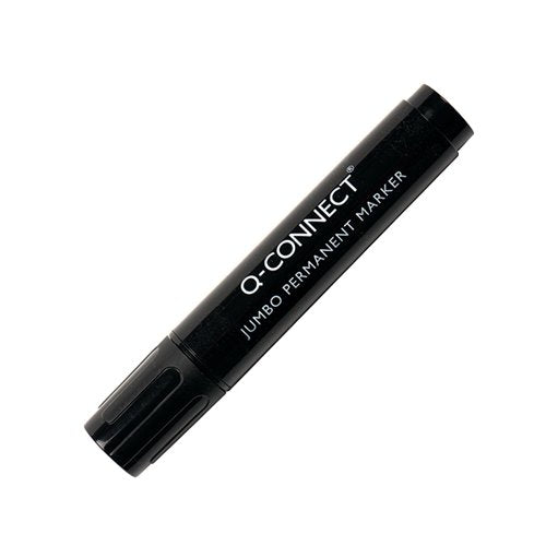 Q-CONNECT JUMBO PERMANENT MARKER PEN CHISEL TIP BLACK (PACK OF 10) KF00270