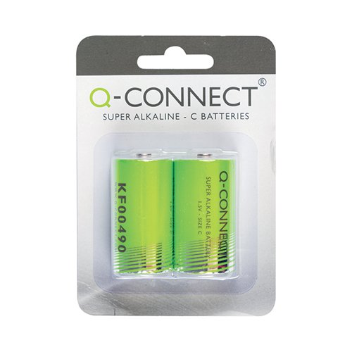 Q-CONNECT SIZE C BATTERY (2 PACK) KF00490