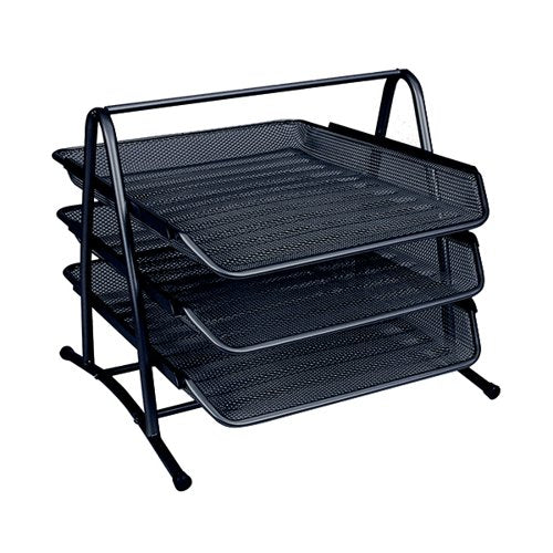 Q-CONNECT 3 TIER LETTER TRAY BLACK KF00823