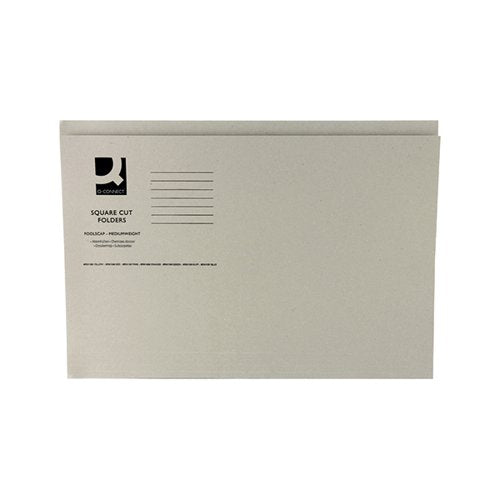 Q-CONNECT SQUARE CUT FOLDER MEDIUMWEIGHT 250GSM FOOLSCAP BUFF (PACK OF 100) KF01190