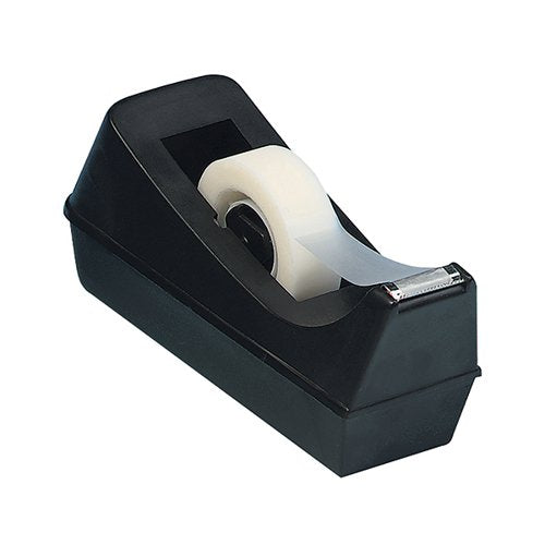 Q-CONNECT PLASTIC TAPE DISPENSER FOR 19MMX33M TAPE NON SLIP BASE BLACK KF01294