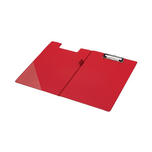 Q-CONNECT PVC FOLDOVER CLIPBOARD FOOLSCAP RED KF01302