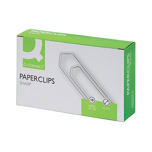 Q-CONNECT PAPERCLIPS NO TEAR 32MM (PACK OF 1000) KF01312Q