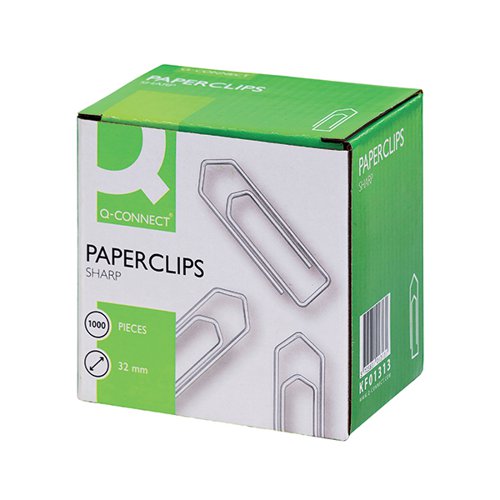 Q-CONNECT PAPERCLIPS NO TEAR 32MM (PACK OF 1000) KF01313