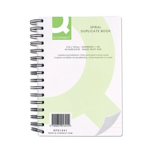 Q-CONNECT FEINT RULED WIREBOUND DUPLICATE BOOK 210X127MM KF0