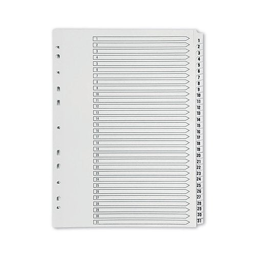 Q-CONNECT 1-31 INDEX MULTI-PUNCHED POLYPROPYLENE WHITE A4 KF