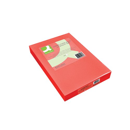 Q-CONNECT BRIGHT RED COLOURED A4 COPIER PAPER 80GSM REAM (PA