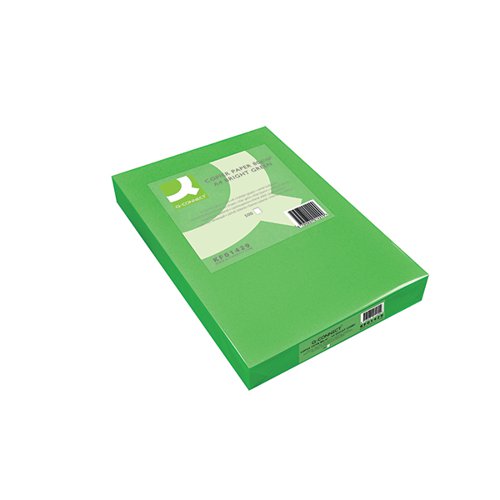 Q-CONNECT BRIGHT GREEN COLOURED A4 COPIER PAPER 80GSM REAM (