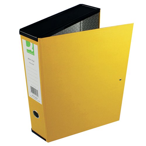 Q-CONNECT 75MM BOX FILE FOOLSCAP YELLOW (5 PACK) 31819KIN0