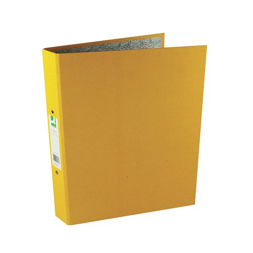 Q-CONNECT 2 RING 25MM PAPER OVER BOARD YELLOW A4 BINDER (10