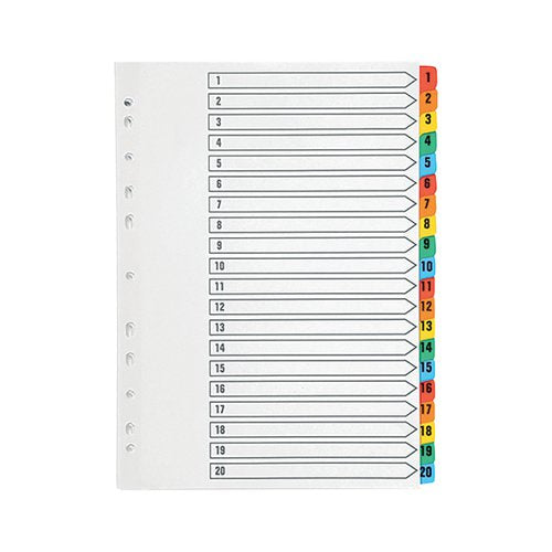 Q-CONNECT 1-20 INDEX MULTI-PUNCHED REINFORCED BOARD MULTI-CO