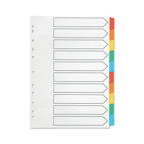 Q-CONNECT 10-PART INDEX MULTI-PUNCHED REINFORCED BOARD MULTI