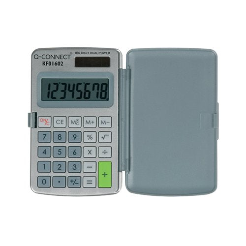 Q-CONNECT 8-DIGIT POCKET CALCULATOR EXTRA LARGE DISPLAY 99X5