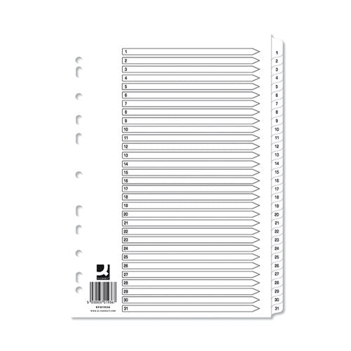 Q-CONNECT 1-31 WHITE BOARD INDEXES (10 PACK) KF01936Q