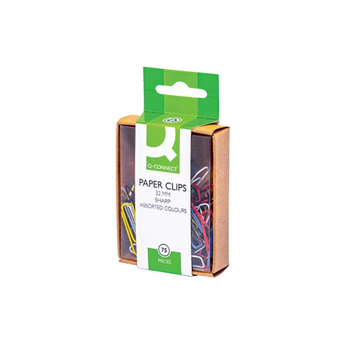 Q-CONNECT PAPERCLIPS COLOURED 32MM (750 PACK) KF02023Q