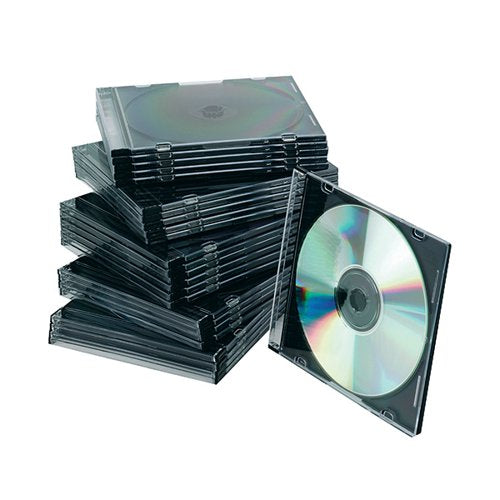 Q-CONNECT BLACK SLIM JEWEL CASE (PACK OF 25) KF02210