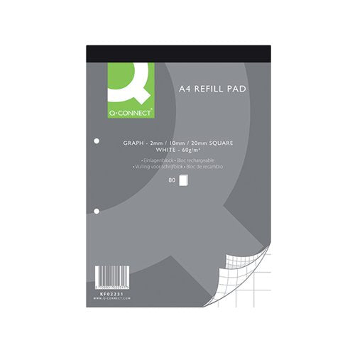 Q-CONNECT A4 GRAPH REFILL PAD 80 SHEET (10 PACK) KF02231