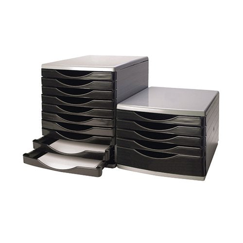 Q-CONNECT 5 DRAWER TOWER BLACK AND GREY (DIMENSIONS: L345XW2