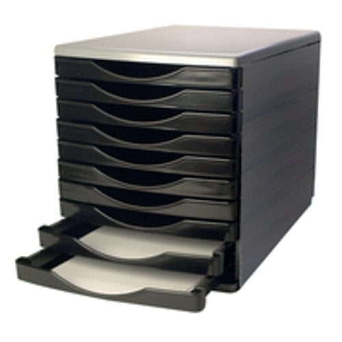 Q-CONNECT BLACK AND GREY 10 DRAWER TOWER KF02254