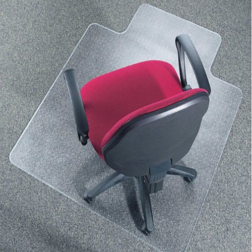 Q-CONNECT CLEAR CHAIR MAT STUDDED UNDERSIDE FOR SECURE GRIP 1346X1143X2MM PVC KF02256
