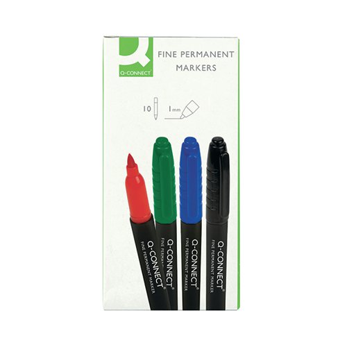 Q-CONNECT PERMANENT MARKER BULLET TIP FINE ASSORTED (PACK OF 10) KF02305