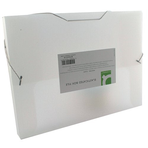 Q-CONNECT ELASTICATED FOLDER 25MM A4 CLEAR KF02310