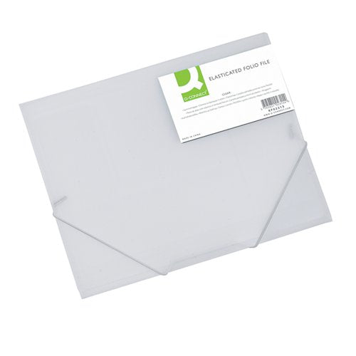 Q-CONNECT ELASTICATED FOLDER 3 FLAP A4 CLEAR KF02315