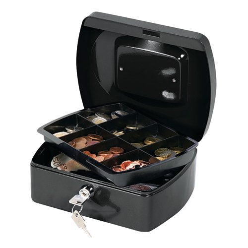 Q-CONNECT CASH BOX 8 INCH BLACK KF02602