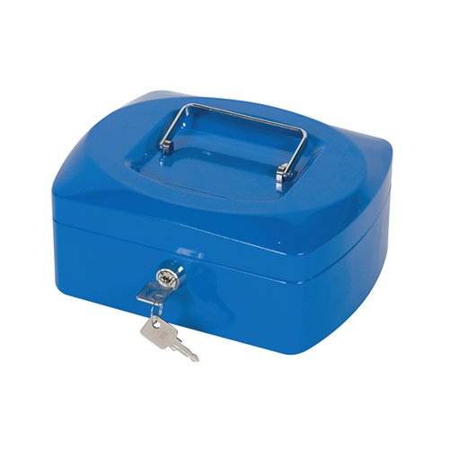 Q-CONNECT CASH BOX 8 INCH BLUE KF02623