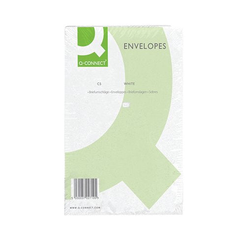 Q-CONNECT C5 ENVELOPES POCKET PEEL AND SEAL 100GSM WHITE (PA