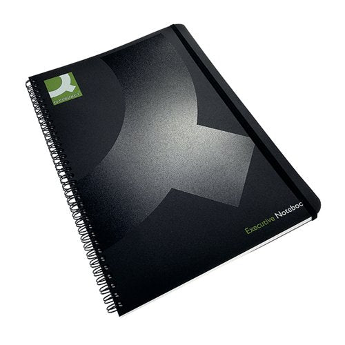 Q-CONNECT POLYPROPYLENE WIREBOUND BOOK A4 BLACK (3 PACK) KF0