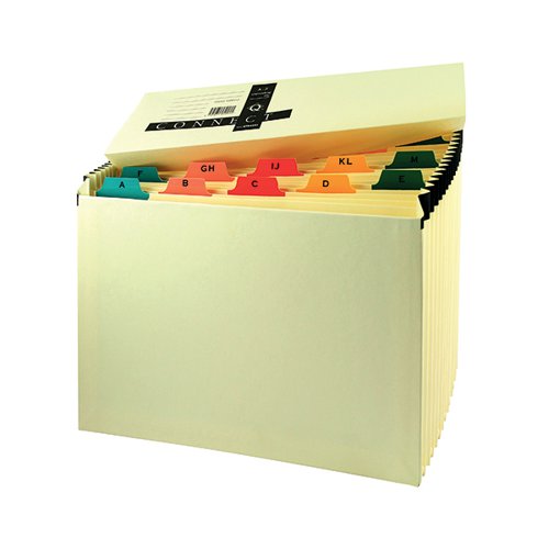Q-CONNECT MYLAR A-Z 19-POCKET EXPANDING FILE MANILLA KF04091