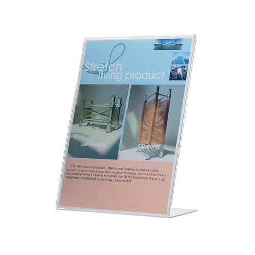 Q-CONNECT SLANTED SIGN HOLDER L-SHAPE SIDE-LOADING A4 KF04177