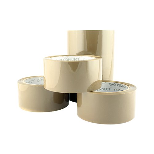 Q-CONNECT LOW NOISE POLYPROPYLENE PACKAGING TAPE 50MMX66M BR