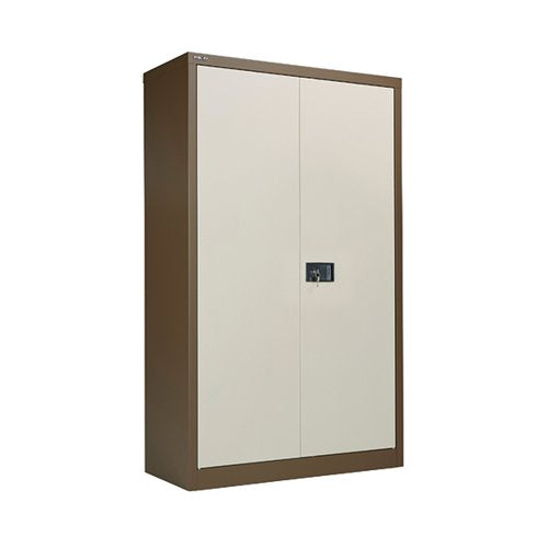 JEMINI 2 DOOR STORAGE CUPBOARD METAL 420X960X1810MM COFFEE/C