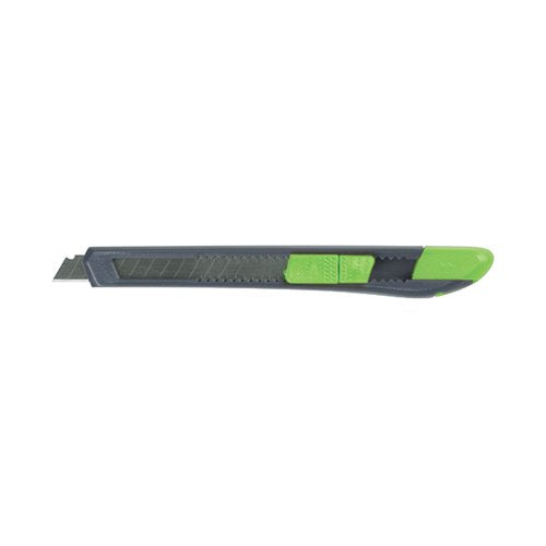 Q-CONNECT LIGHT DUTY 9MM CUTTING KNIFE BLACK/GREEN 120BC