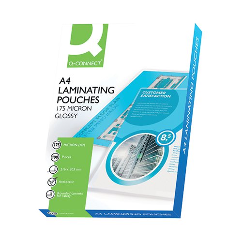 Q-CONNECT 2X175 MICRON HEAVY DUTY LAMINATING POUCHES (PACK O