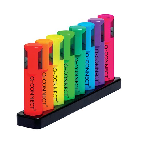 Q-CONNECT DESKSET WITH 8 NEON HIGHLIGHTERS (PACK OF 8) KF11399